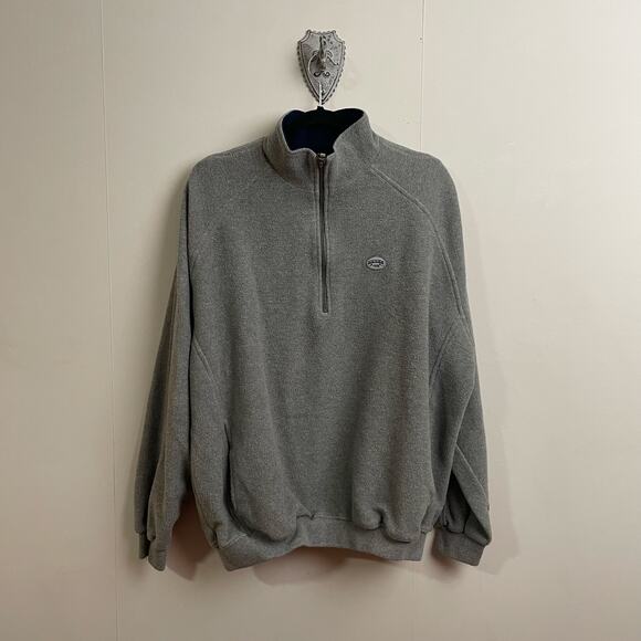 90s Vintage Straight Down L USA pullover sweater preppy gray embroidered - Picture 1 of 10